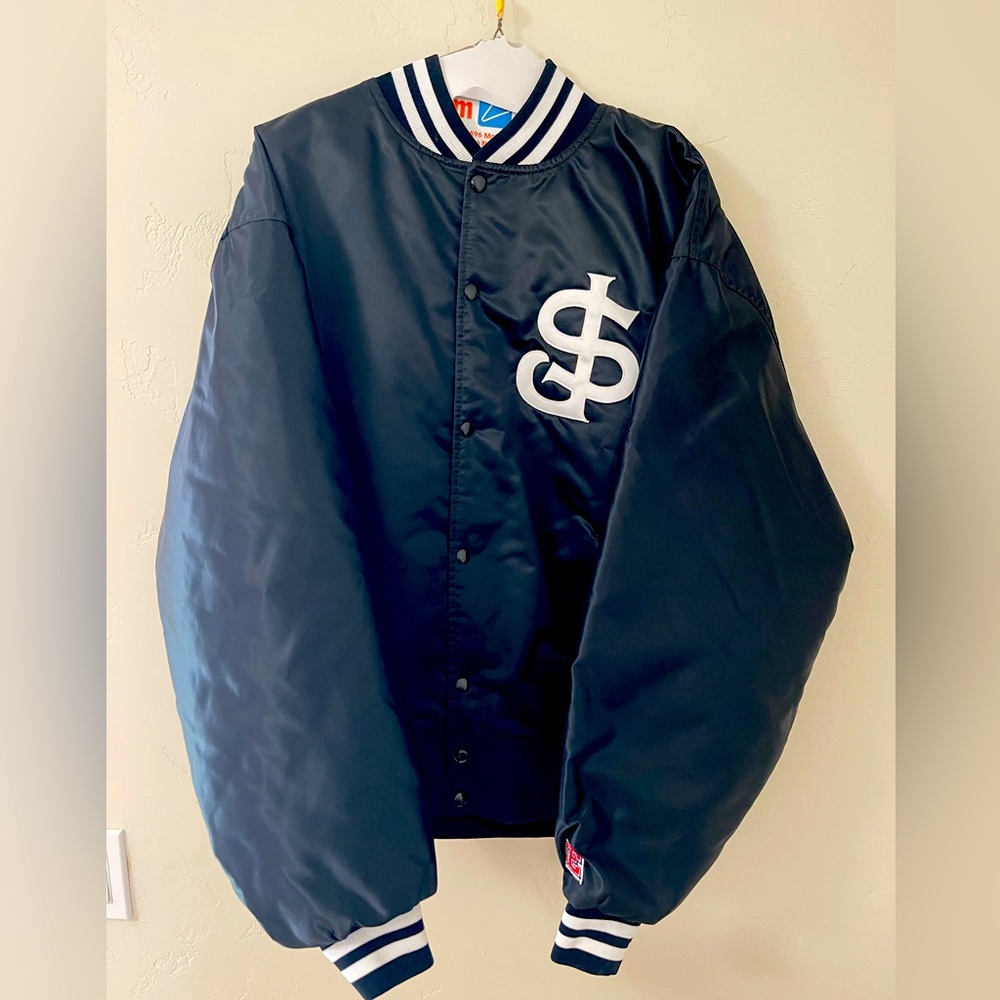 San Jose Giants bullpen jacket.